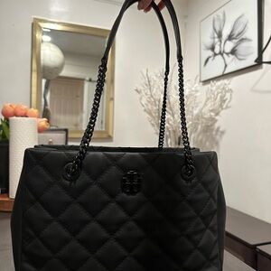 Tory Burch Black Quilted Tote